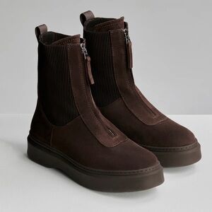 Varley Dark Brown Suede Ankle Booties
